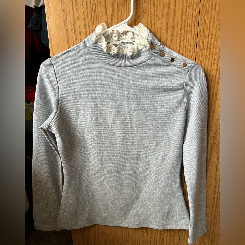 Grey turtleneck sweater skirt